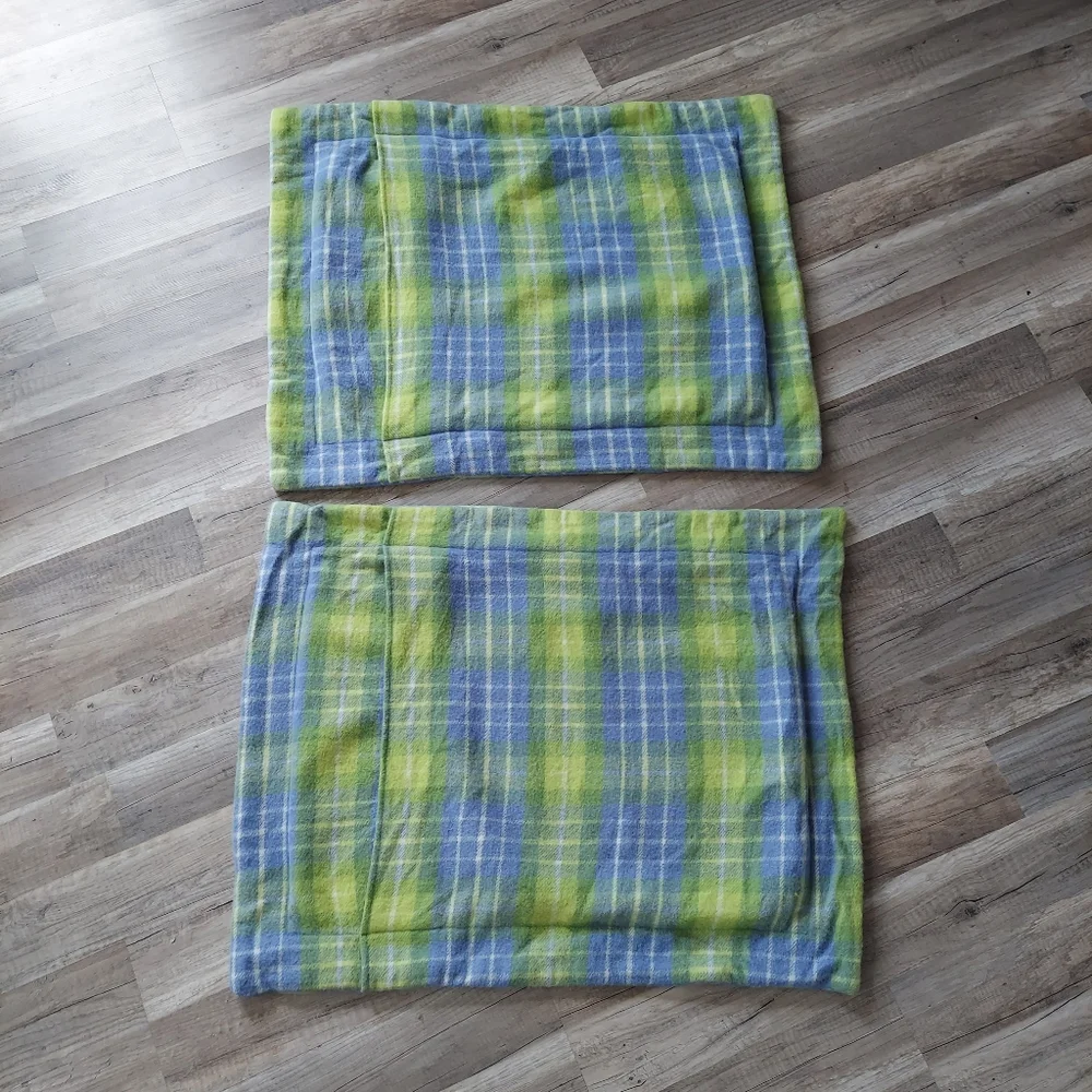 Pottery Barn Bed + Bath Wool Plaid Standard Pillow Shams